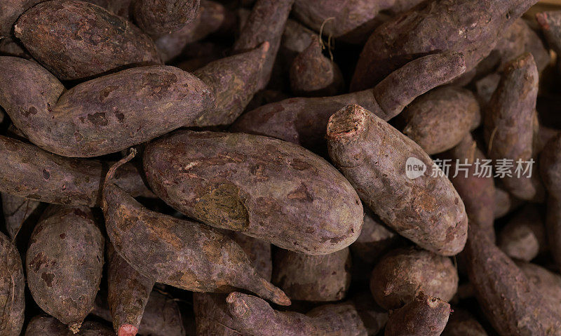 Cassava selling in supermarket, vegetable and food concept